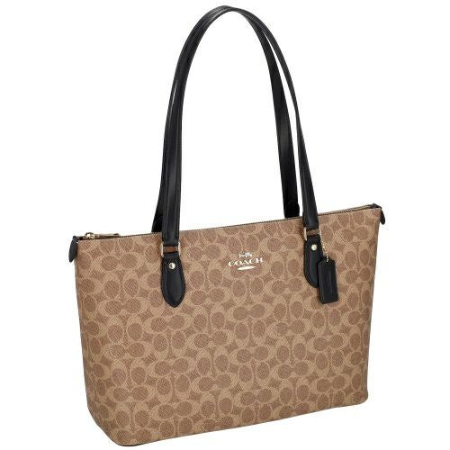 コーチ アウトレット トートバッグ レディース ギャラリー トート バッグ・シグネチャー キャンバス ブラウン COACH OUTLET CW381 IMQRX ベージュ/ブラック