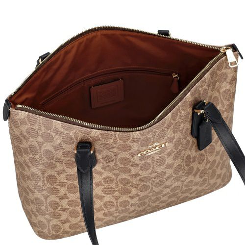 コーチ アウトレット トートバッグ レディース ギャラリー トート バッグ・シグネチャー キャンバス ブラウン COACH OUTLET CW381 IMQRX ベージュ/ブラック