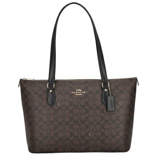 コーチ アウトレット トートバッグ レディース ギャラリー トート バッグ・シグネチャー キャンバス ブラウン COACH OUTLET CW381 IMXAQ ウォルナット/ブラック