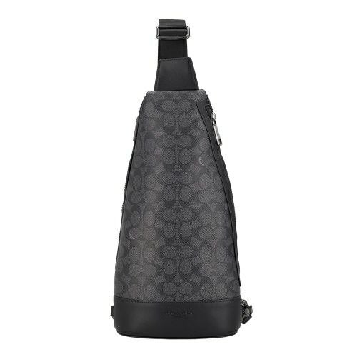 コーチ アウトレット ボディバッグ メンズ ドミニク スリング パック・シグネチャー キャンバス ブラック COACH OUTLET CY801 QBMI5 チャコール ブラック