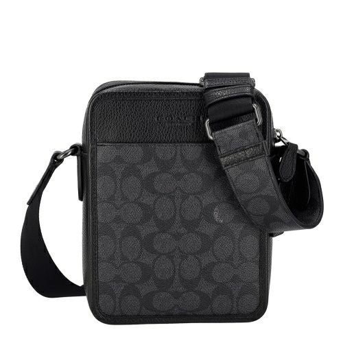 コーチ アウトレット ショルダーバッグ メンズ サリバン クロスボディ バッグ・シグネチャー キャンバス ブラック COACH OUTLET CAT78 QBMI5 チャコール ブラック