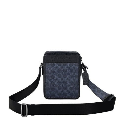 コーチ アウトレット ショルダーバッグ メンズ サリバン クロスボディ バッグ・シグネチャー キャンバス ネイビー COACH OUTLET CAT78 QBN2V デニム/ミッドナイトネイビー