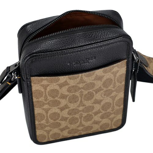 コーチ アウトレット ショルダーバッグ メンズ サリバン クロスボディ バッグ・シグネチャー キャンバス ブラウン COACH OUTLET CAT78 QBNRX タン/ブラック