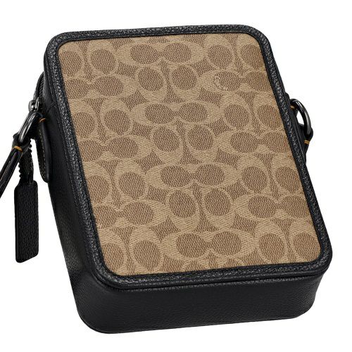 コーチ アウトレット ショルダーバッグ メンズ サリバン クロスボディ バッグ・シグネチャー キャンバス ブラウン COACH OUTLET CAT78 QBNRX タン/ブラック