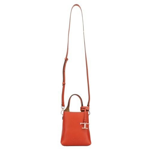 TOD'S(トッズ) ショルダーバッグ - オレンジ レザー TOD'S（トッズ） オーボエ ホーボー レザー ワンショルダーバッグ