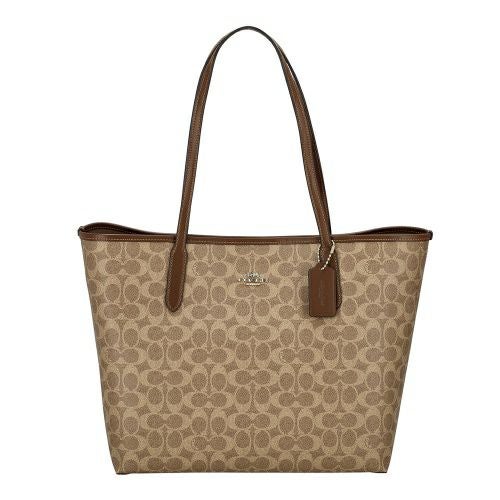 コーチ アウトレット トートバッグ レディース シティ トート バッグ・シグネチャー キャンバス ブラウン COACH OUTLET CV976 IMXHE タン/ブラウン