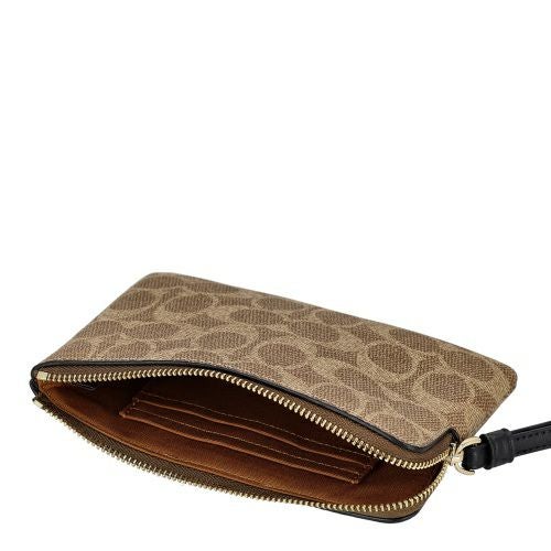 【新品】COACH コーチ シグネチャー柄キャンバス ポピー リストレットポーチ コーチ アウトレット ポーチ レディース コーナー ジップ リストレット