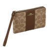 コーチ アウトレット ポーチ レディース コーナー ジップ リストレット・シグネチャー キャンバス・ストライプ ブラウン COACH OUTLET CW854 IMXHE タン/ブラウン