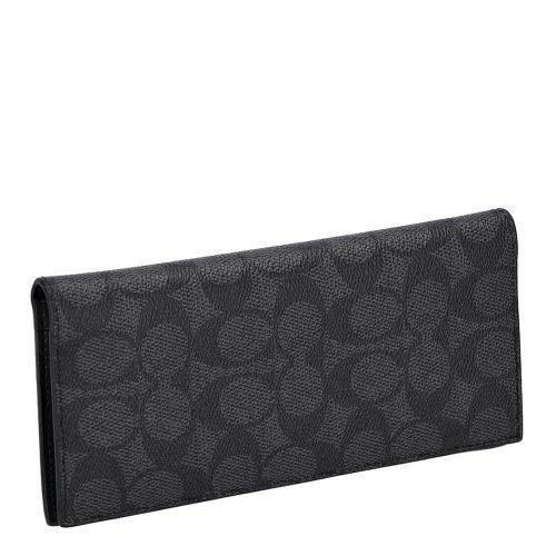 COACH コーチ 長財布 シグネチャー ブラック チャコール コーチ アウトレット 長財布 メンズ シグネチャー ブラック COACH