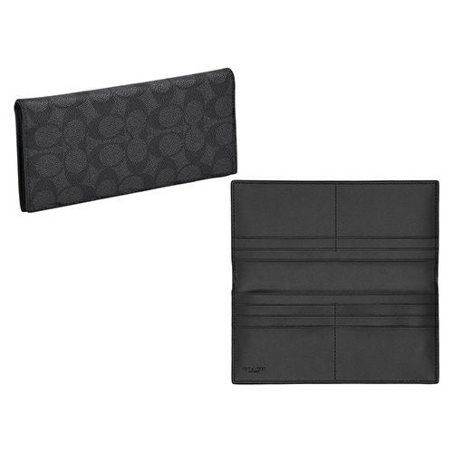 コーチ アウトレット 長財布 メンズ シグネチャー ブラック COACH