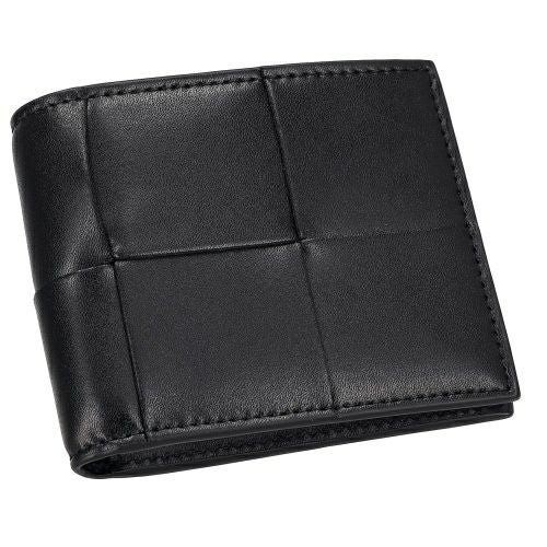 ボッテガヴェネタ 二つ折り財布 メンズ マキシイントレチャート MAXI INTRECCIATO ブラック BOTTEGA VENETA 649603 V47V1 8803
