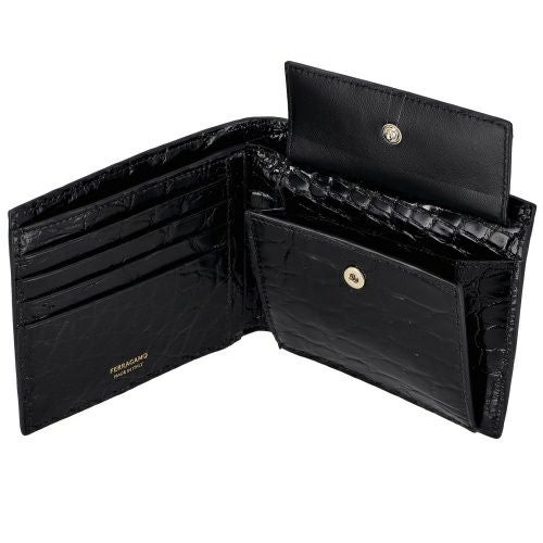 フェラガモ 二つ折り財布 メンズ ブラック FERRAGAMO 661454 776001 NERR