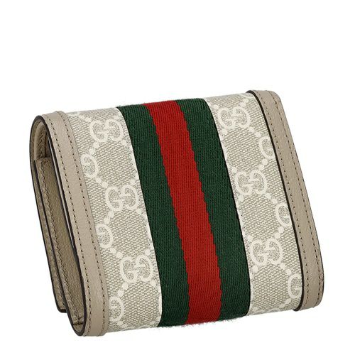 グッチ 二つ折り財布 レディース オフィディア GG カードケース ウォレット ベージュ GUCCI 598662 UULAG 9682 ベージュ＆ホワイト