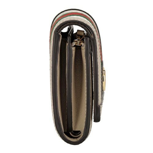 グッチ 二つ折り財布 レディース オフィディア GG カードケース ウォレット ベージュ GUCCI 598662 UULAG 9682 ベージュ＆ホワイト