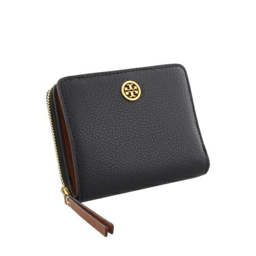 トリーバーチ 二つ折り財布 レディース ロビンソン ペブルドレザー バイフォールド ウォレット ブラック TORY BURCH 146369 001 BLACK