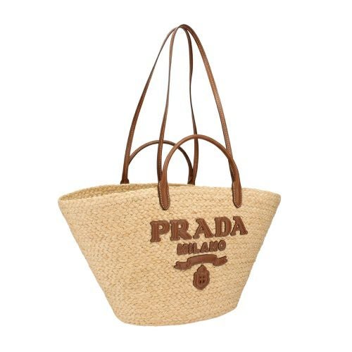 プラダ ショルダーバッグ レディース RAFIA+VITELLO ベージュ PRADA 1BG470 V GOO 2CXQ F0A5T NATURALE+COGNAC