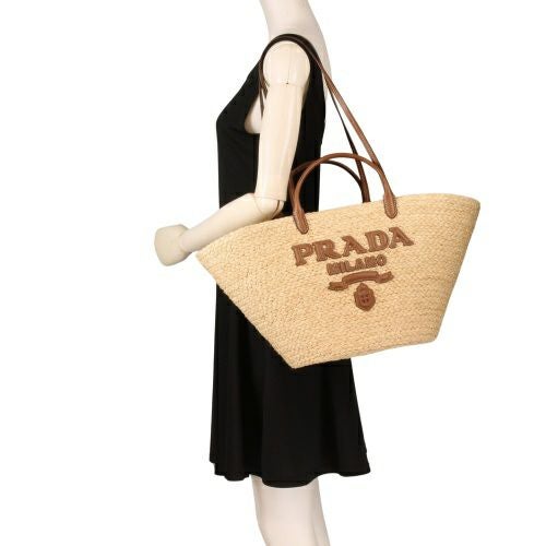 プラダ ショルダーバッグ レディース RAFIA+VITELLO ベージュ PRADA
