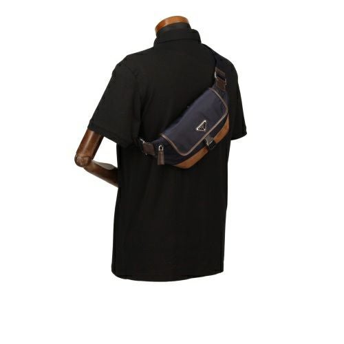 プラダ ショルダーバッグ メンズ TESSUTO+CAMOSCIO ネイビー PRADA
