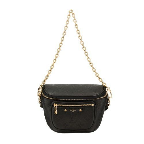 ルイヴィトン ショルダーバッグ レディース モノグラムアンプラント ミニ バムバッグ ブラック LOUIS VUITTON M46917 ノワール