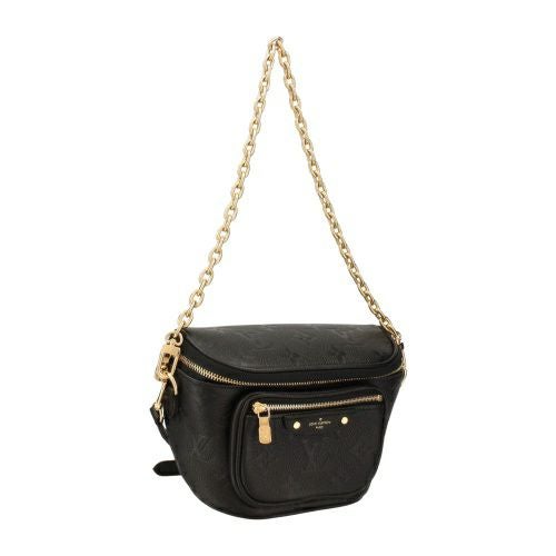 ルイヴィトン ショルダーバッグ レディース モノグラムアンプラント ミニ バムバッグ ブラック LOUIS VUITTON M46917 ノワール