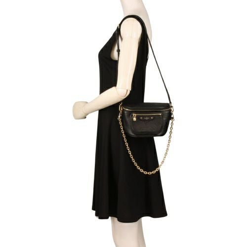 ルイヴィトン ショルダーバッグ レディース モノグラムアンプラント ミニ バムバッグ ブラック LOUIS VUITTON M46917 ノワール