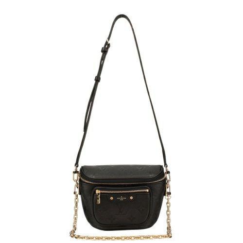 ルイヴィトン ショルダーバッグ レディース モノグラムアンプラント ミニ バムバッグ ブラック LOUIS VUITTON M46917 ノワール