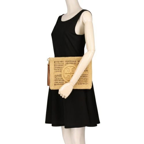 トリーバーチ セカンドバッグ レディース エラ クロシェ ポーチ クラッチバッグ ベージュ TORY BURCH 155038 254