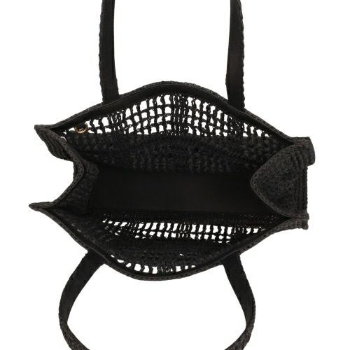 トリーバーチ トートバッグ レディース エラ スモールトート クロシェ ロゴ ブラック TORY BURCH 158040 001