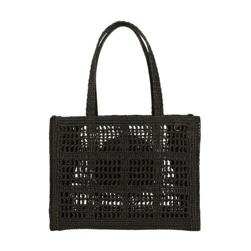 トリーバーチ トートバッグ レディース エラ スモールトート クロシェ ロゴ ブラック TORY BURCH 158040 001