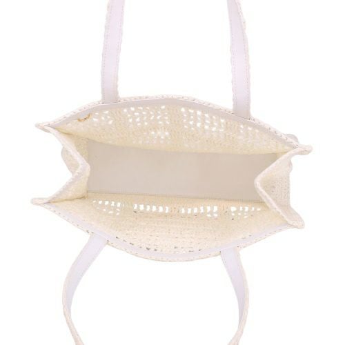 トリーバーチ トートバッグ レディース エラ スモールトート クロシェ ロゴ ホワイト TORY BURCH 158040 100