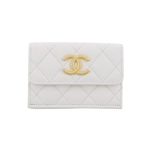 シャネル 三つ折り財布 レディース ココマーク ホワイト CHANEL AP3518 B19362 10601