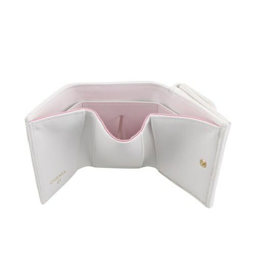 シャネル 三つ折り財布 レディース ココマーク ホワイト CHANEL AP3518 B19362 10601