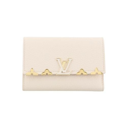 ルイヴィトン 三つ折り財布 レディース トリヨン ポルトフォイユ・カプシーヌ コンパクト ホワイト LOUIS VUITTON M11363 クオーツ