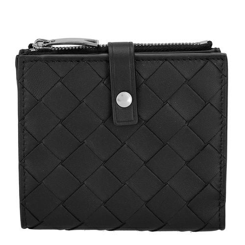 ボッテガヴェネタ 二つ折り財布 レディース イントレチャート ブラック BOTTEGA VENETA 600270 V3UH2 8803