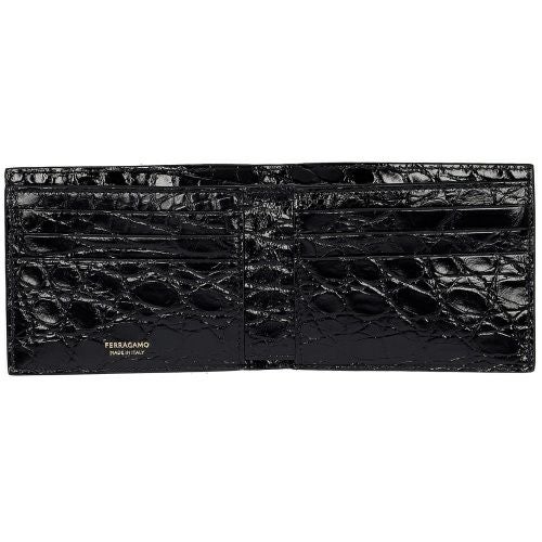 フェラガモ 二つ折り財布 メンズ ブラック FERRAGAMO 661451 776198