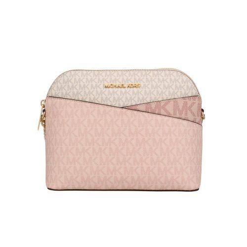 マイケルコース ショルダーバッグ レディース ジェットセット トラベル シグネチャー カラーブロック ミディアム ドーム クロスボディー ピンク MICHAEL KORS 35S5GTVC6B PWD BLSH MLT