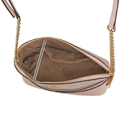 マイケルコース ショルダーバッグ レディース ジェットセット トラベル シグネチャー カラーブロック ミディアム ドーム クロスボディー ピンク MICHAEL KORS 35S5GTVC6B PWD BLSH MLT