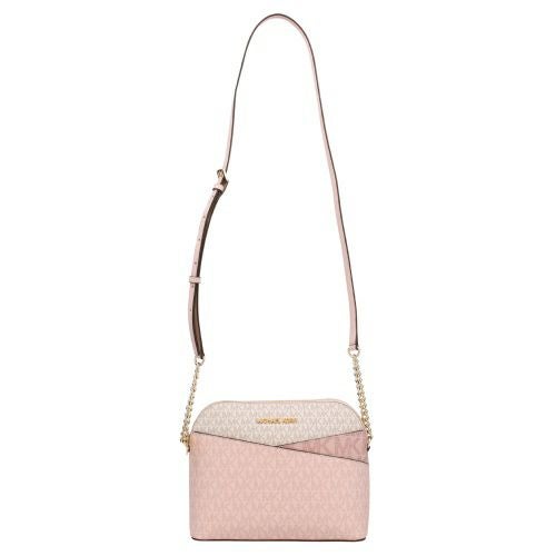 マイケルコース ショルダーバッグ レディース ジェットセット トラベル シグネチャー カラーブロック ミディアム ドーム クロスボディー ピンク MICHAEL KORS 35S5GTVC6B PWD BLSH MLT