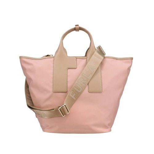 フルラ ハンドバッグ レディース ピューマ カラーブロック リサイクル ナイロン ラージ トートバッグ ピンク FURLA WB01249 BX3050 3177S