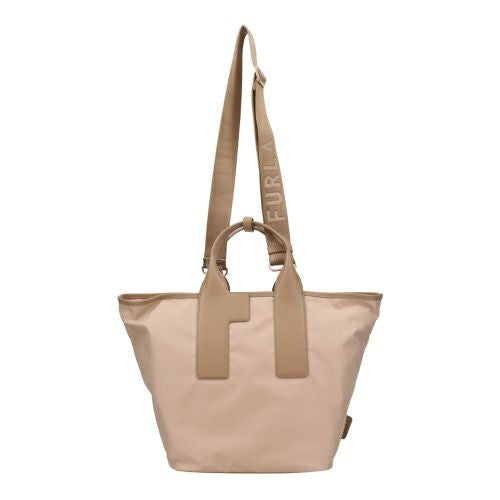 フルラ ハンドバッグ レディース ピューマ カラーブロック リサイクル ナイロン ラージ トートバッグ ベージュ FURLA WB01249 BX3050 3178S