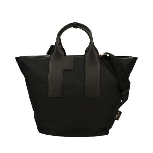 フルラ ハンドバッグ レディース ピューマ カラーブロック リサイクル ナイロン ラージ トートバッグ ブラック FURLA WB01249 BX3050 3180S