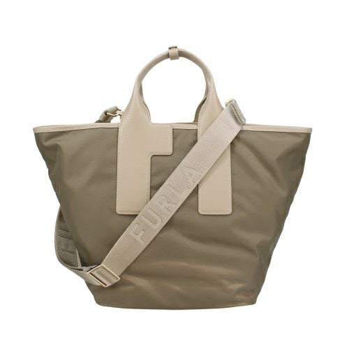 フルラ ハンドバッグ レディース ピューマ カラーブロック リサイクル ナイロン ラージ トートバッグ カーキグリーン FURLA WB01249 BX3050 3183S