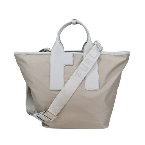 フルラ ハンドバッグ レディース ピューマ カラーブロック リサイクル ナイロン ラージ トートバッグ グレー FURLA WB01249 BX3050 3324S