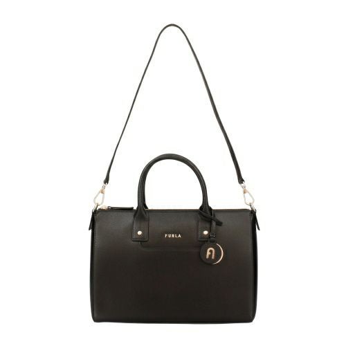 FURLA ブラックレザー ハンドバッグ フルラ ハンドバッグ レディース リンダ サフィアーノ レザー