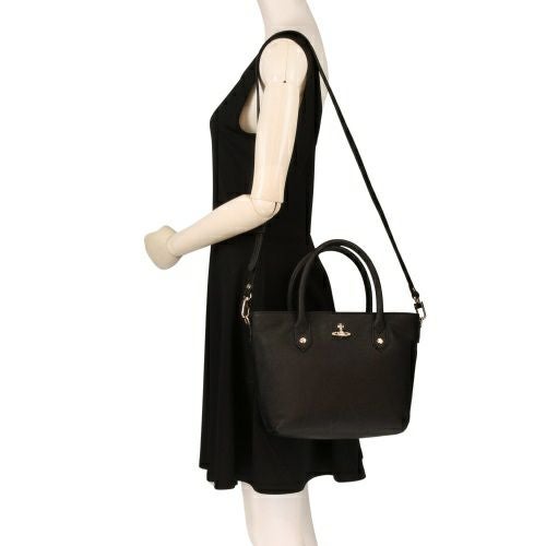ヴィヴィアンウエストウッド トートバッグ レディース ブラック Vivienne Westwood 4204007TU L0040 N401 BLACK/ GOLD DIAM ORB