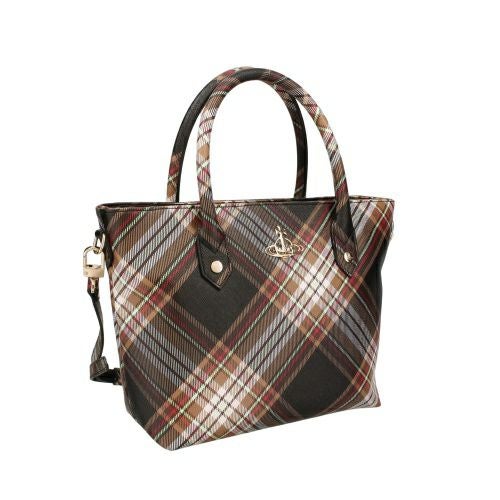 ヴィヴィアンウエストウッド トートバッグ レディース マルチカラー Vivienne Westwood 4204007TU S001K D101 TARTAN BROWN/BLACK