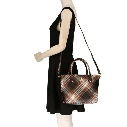 ヴィヴィアンウエストウッド トートバッグ レディース マルチカラー Vivienne Westwood 4204007TU S001K D101 TARTAN BROWN/BLACK