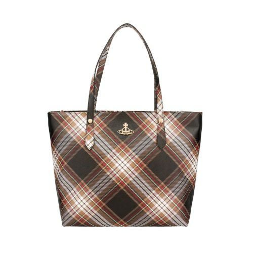 ヴィヴィアンウエストウッド トートバッグ レディース マルチカラー Vivienne Westwood 4205007DW S001K D101 TARTAN BROWN/BLACK
