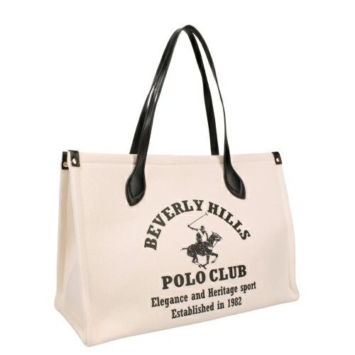 ビバリーヒルズポロクラブ トートバッグ レディース ホワイト BEVERLY HILLS POLO CLUB BH2013N キナリ/ブラック