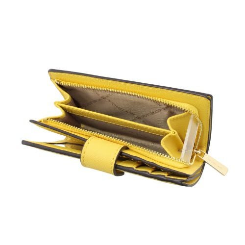 マイケルコース 二つ折り財布 レディース ジェット セット トラベル レザー ビルフォールド ジップ コインウォレット イエロー MICHAEL KORS 35F7GTVF2L DAISY YELLOW